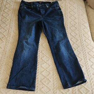 NYDJ Marilyn Straighr Dark Blue Jeaans Size 12 Lufttuck Technology